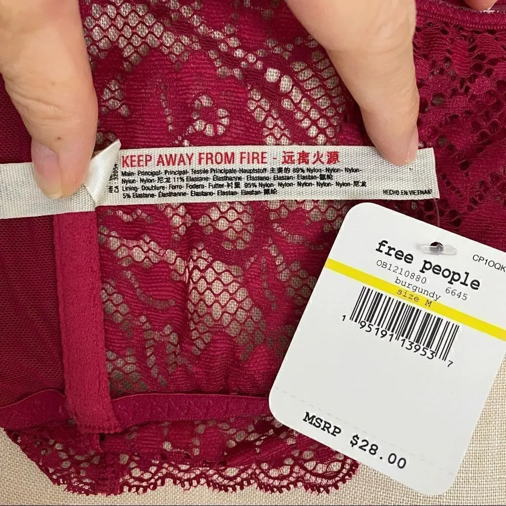 Free People Lacey Looks Bandeau Burgundy